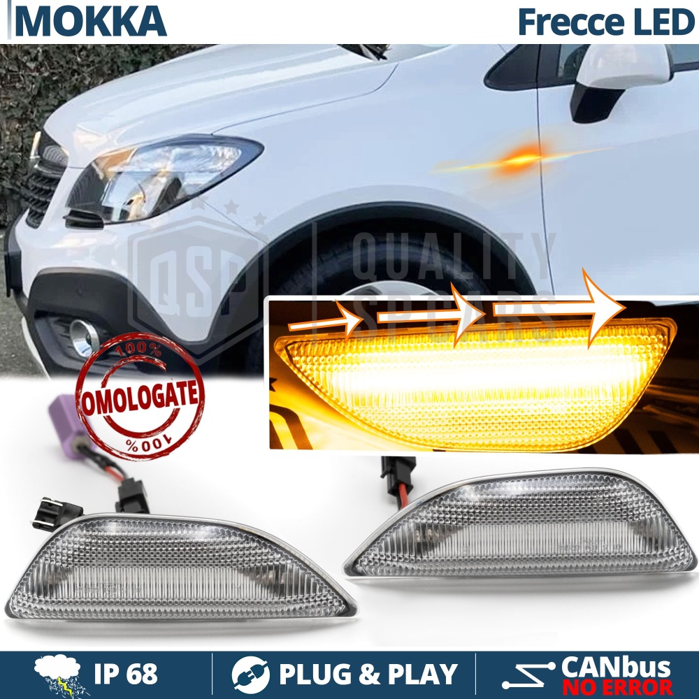 Intermitentes LED Secuenciales para OPEL MOKKA A Homologados | Lente Blanca, CANbus No Error Intermitentes LED Secuenciales para OPEL MOKKA A Homologados | Lente Blanca, CANbus No Error