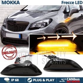 Frecce LED Dinamiche Laterali per OPEL MOKKA A Omologate | Frecce SEQUENZIALI Nere CANbus