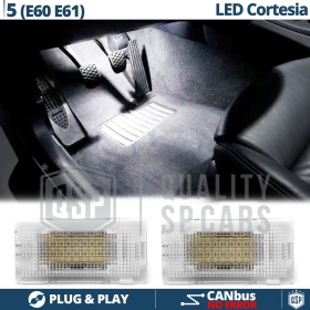 Luces de Pies LED para BMW Serie 5 E60, E61 | Luces Interiores Coche BLANCAS | CANbus NO Errores