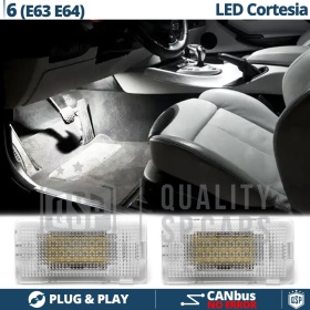 Luces de Pies LED para BMW Serie 6 E63, E64 | Luces Interiores Coche BLANCAS | CANbus NO Errores