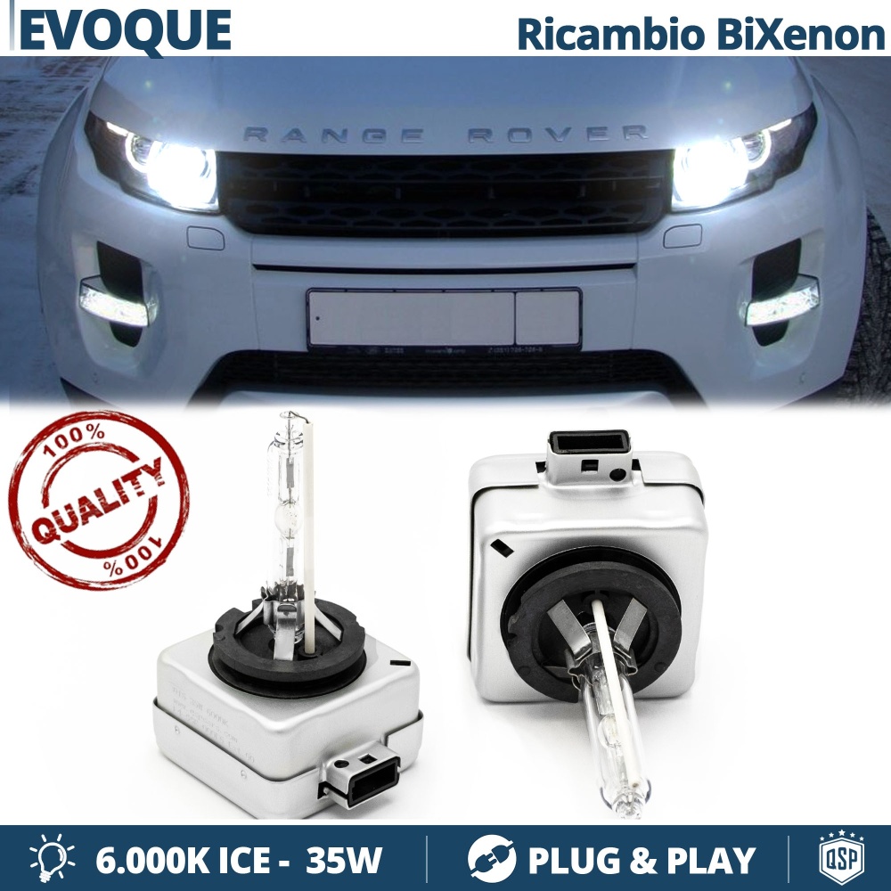 2x Bombillas Bi-Xenon D3S de Repuesto para RANGE ROVER EVOQUE Luz 6000K Blanco Frio 35W
