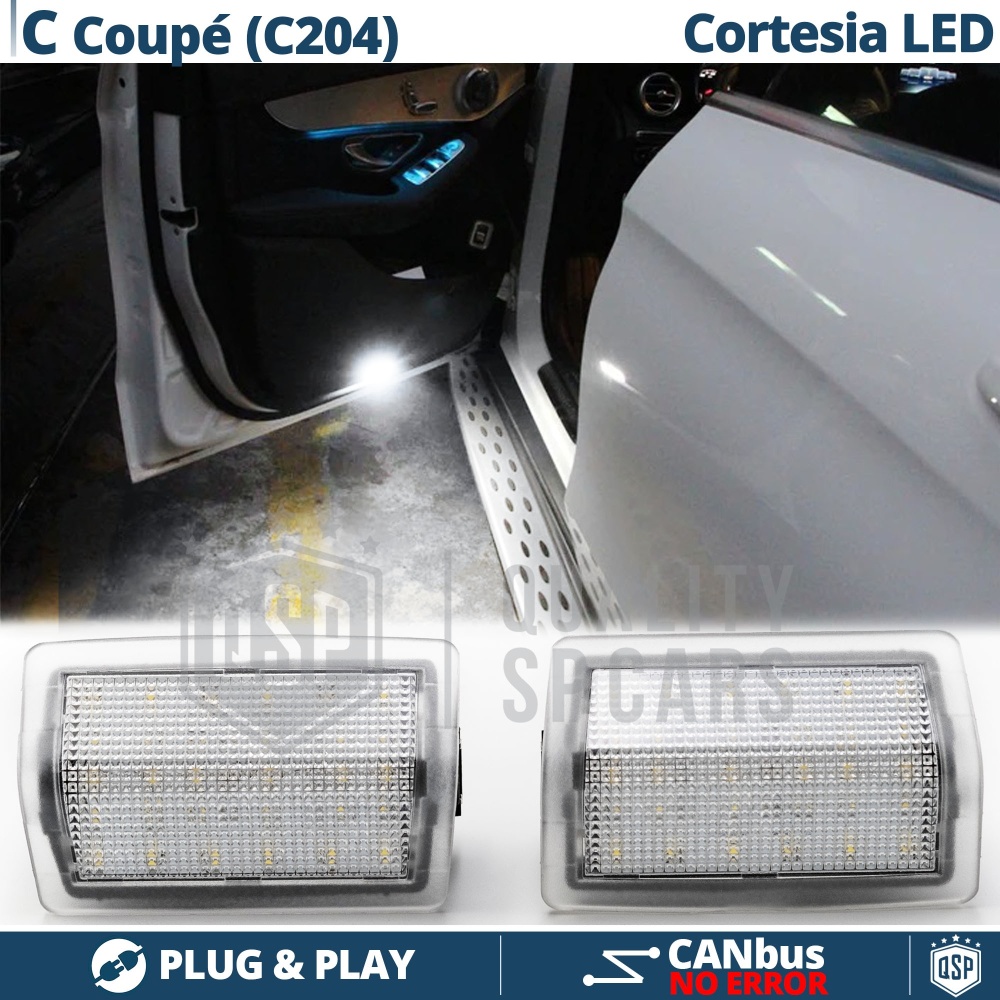 2 LED Courtesy Door Lights for MERCEDES C Class Coupè C204 | Puddle Lights Cool White CANbus