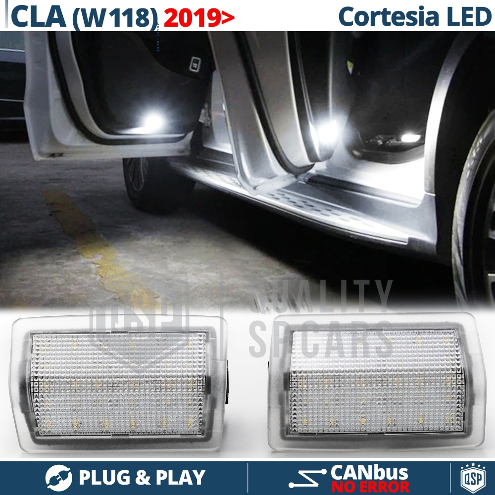 2 Luces de Cortesia LED para MERCEDES Clase CLA W118 | Luz BLANCA Debajo Puerta CANbus