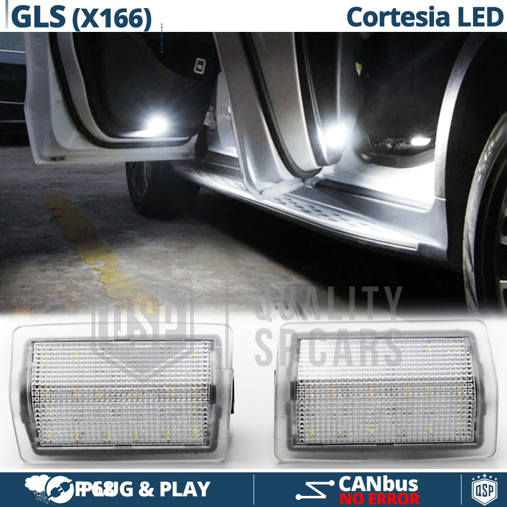 2 Éclairage de Portes LED pour MERCEDES GLS X166 | Lumières de Courtoisie BLANCHES CANbus