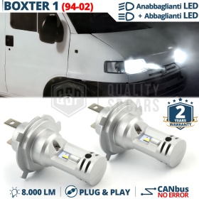 Kit Led H4 para PEUGEOT BOXER 1 94-02 Luces de Cruce + Carretera 6500K 8000LM | Plug & Play CANbus