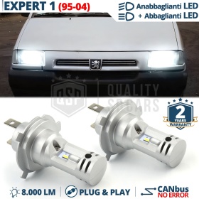 Kit Led H4 para PEUGEOT EXPERT 1 95-04 Luces de Cruce + Carretera 6500K 8000LM | Plug & Play CANbus