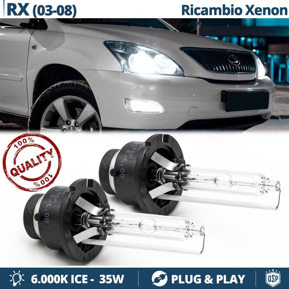 2x D2S Xenon Replacement Bulbs for LEXUS RX (XU30) HID 6.000K White Ice 35W 2x D2S Xenon Replacement Bulbs for LEXUS RX (XU30) HID 6.000K White Ice 35W