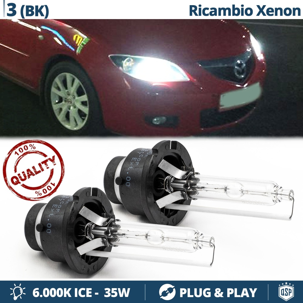 2x D2S Xenon Replacement Bulbs for MAZDA 3 (BK) HID 6.000K White Ice 35W lights 2x D2S Xenon Replacement Bulbs for MAZDA 3 (BK) HID 6.000K White Ice 35W lights