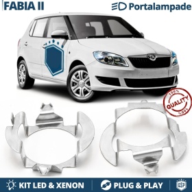 2X Adaptateurs Support Ampoules pour Installation KIT LED H7 pour Skoda FABIA 2 5J