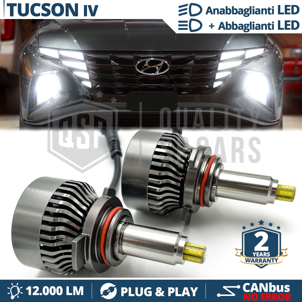 Kit LED per HYUNDAI TUCSON 4 | Anabbaglianti + Abbaglianti HB3 CANbus Luce Bianca 12000LM