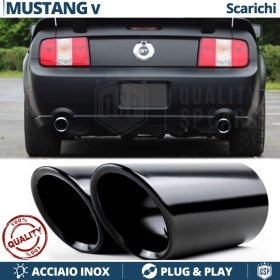 2 Tubos de ESCAPE para FORD Mustang 5 DX + SX en ACERO Inoxidable NEGRO | PLUG & PLAY