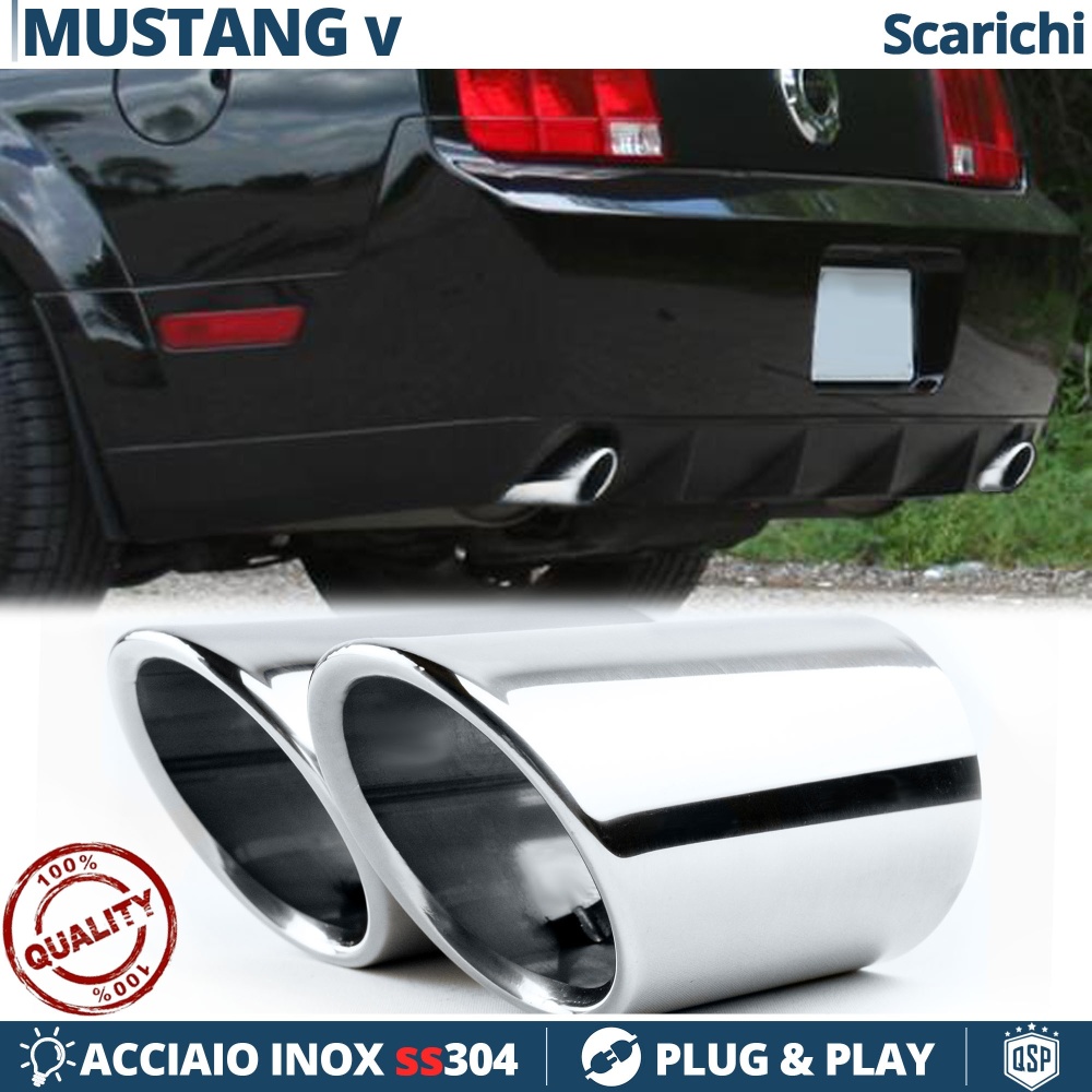 2 Embellecedores Tubos de ESCAPE para FORD Mustang 5 DX + SX en ACERO Inoxidable | PLUG & PLAY 2 Embellecedores Tubos de ESCAPE para FORD Mustang 5 DX + SX en ACERO Inoxidable | PLUG & PLAY