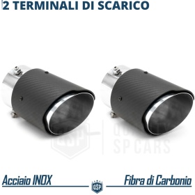2x Tubos de ESCAPE para FORD Mustang 5 10-14 DX + SX en ACERO Inoxidable Carbón | PLUG & PLAY