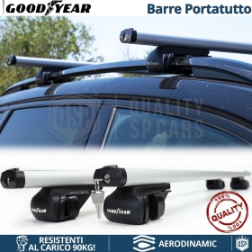 Barras de Techo de Aluminio GOODYEAR Carga 90KG con Doble Cerradura Antirrobo | 120 CM