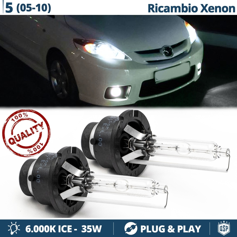 2x Bombillas Xenon D2S de Repuesto para MAZDA 5 Luz 6.000K Blanco Frio Lámpara 35W