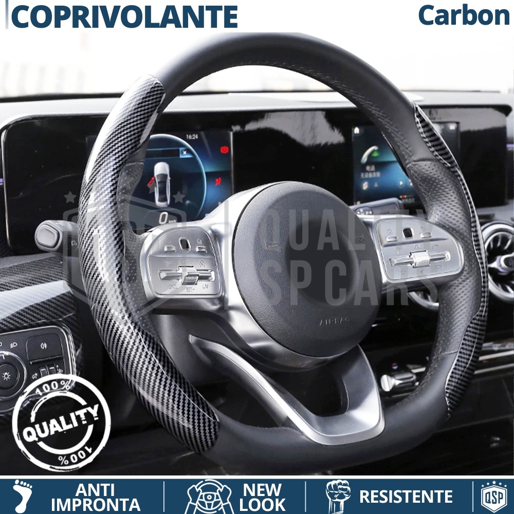 FUNDA VOLANTE Universal Deportivo Efecto FIBRA DE CARBONO Negro FINO Antideslizante FUNDA VOLANTE Universal Deportivo Efecto FIBRA DE CARBONO Negro FINO Antideslizante