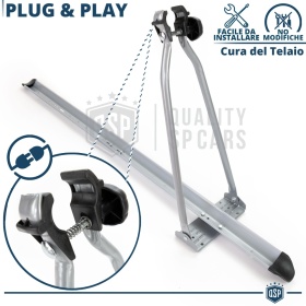 Universal Car Roof BIKE RACK in Steel to be INSTALLED on Roof Bars | TÜV GS Approved