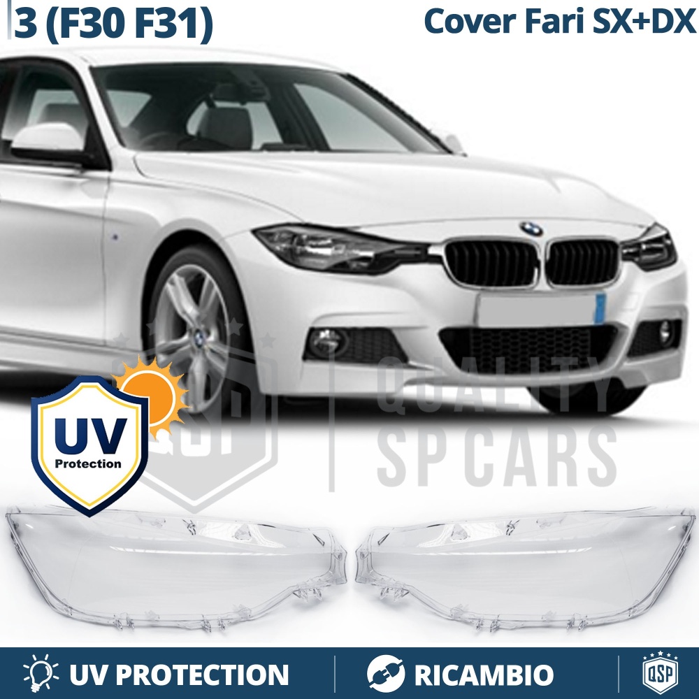 2 VIDRIOS de Faros Para Bmw Serie 3 F30 F31 (DER + IZQ) | REEMPLAZO Cubertura de Faros