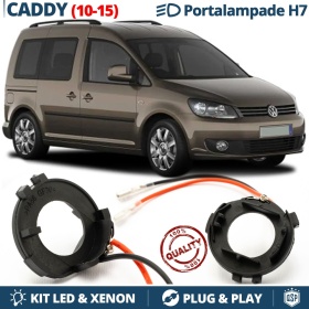 2 Adaptatores del Retenedor Soporte Bombilla para VW CADDY 3 FACELIFT 10-15 Montaje KIT LED H7