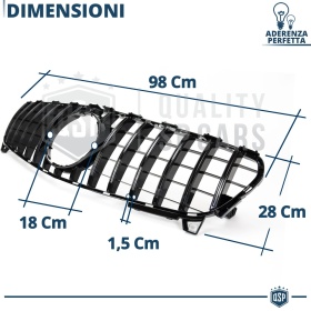 Parrilla REJILLA Delantera para MERCEDES Clase A W176 2015-18| Negro Brillante