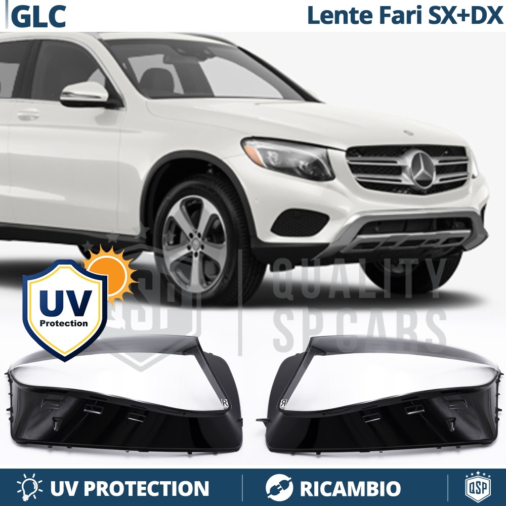 2 VIDRIOS de Faros Para Mercedes GLC X253 (DER + IZQ) | REEMPLAZO Cubertura de Faros
