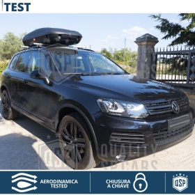 Cofre de Techo para Coche 400LT, Portaequipajes de Viaje, Fibra de Carbono Negro, APROBADO TÜV