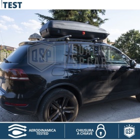 Cofre de Techo para Coche 400LT, Portaequipajes de Viaje, Fibra de Carbono Negro, APROBADO TÜV