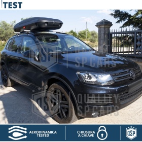 Cofre de Techo para Coche 480LT, Portaequipajes de Viaje, Fibra de Carbono Negro, APROBADO TÜV
