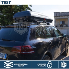 Cofre de Techo para Coche 480LT, Portaequipajes de Viaje, Fibra de Carbono Negro, APROBADO TÜV
