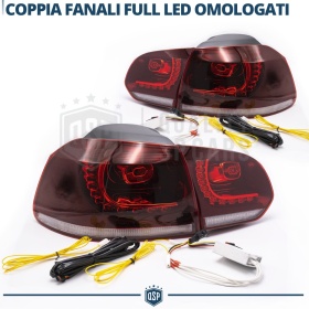 FANALI Posteriori LED Per Golf 6 VI OMOLOGATI Freccia Dinamica | Ricambio Fari PERFETTO in R Line GTI