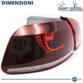 FANALI Posteriori LED Per Golf 6 VI OMOLOGATI Freccia Dinamica | Ricambio Fari PERFETTO in R Line GTI