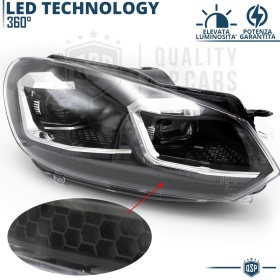 FARI LED Per Vw Golf 6 FARI Anteriori + FANALI Posteriori con FRECCE DINAMICHE | Plug & Play Tuning