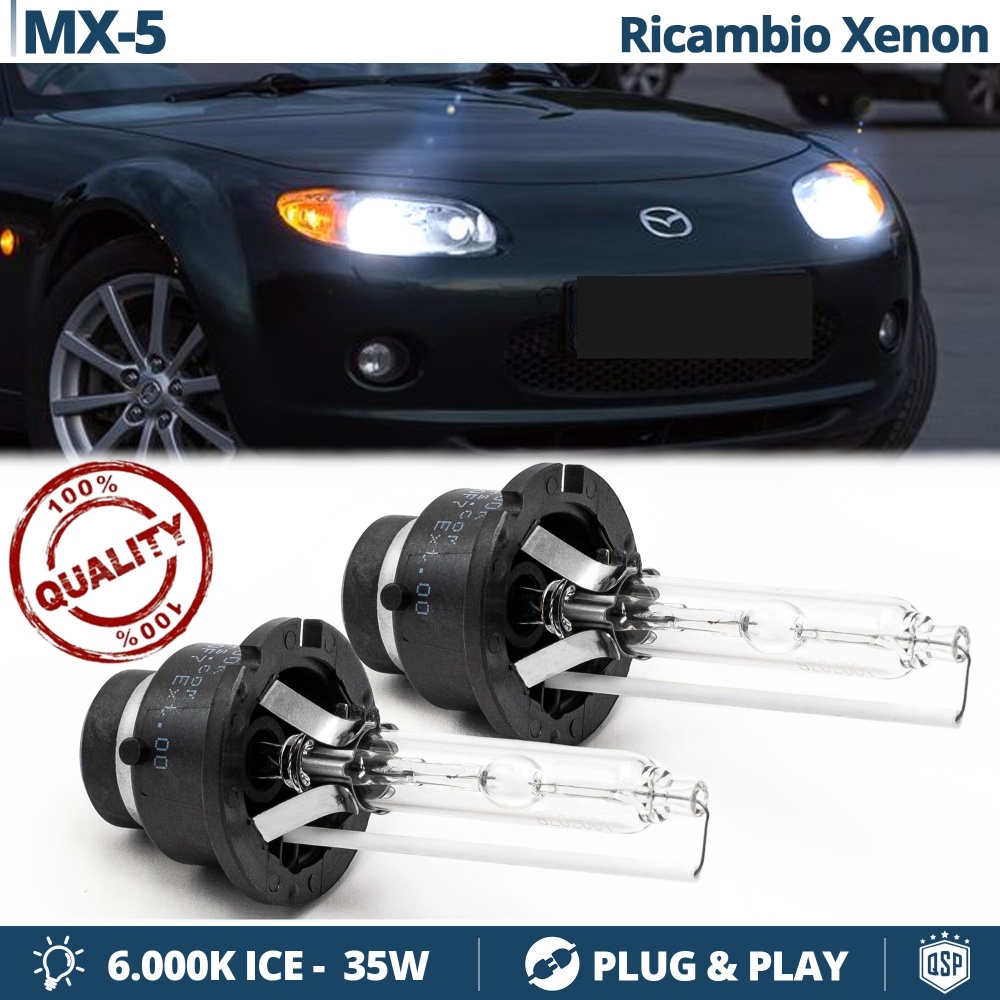 2x Bombillas Xenon D2S de Repuesto para MAZDA MX-5 III (NC) Luz 6.000K Blanco Frio Lámpara 35W