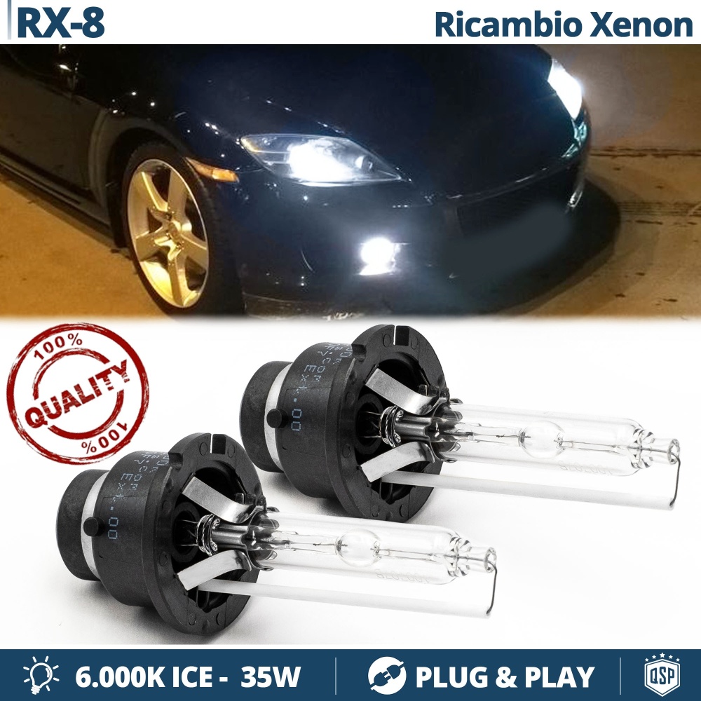 2x Bombillas Xenon D2S de Repuesto para MAZDA RX-8 Luz 6.000K Blanco Frio Lámparas 35W