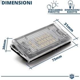 2 Luces de Matricula Led para BMW Serie 3 E46 1998-2005 4 Puertas, Canbus 18 LED 6.500K Blanco Frío, Plug & Play