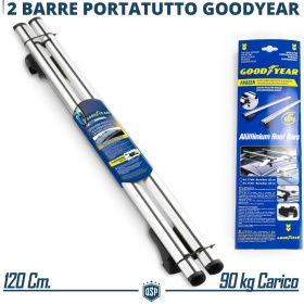 Barras de Techo de Aluminio para Ford Mondeo SW GOODYEAR Carga 90KG con Doble Cerradura AntirroboOriginales