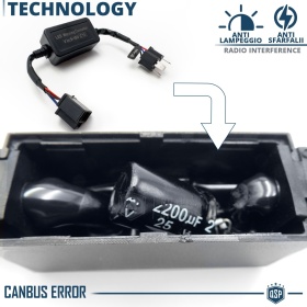X1 Canbus RESISTOR for H4 kit Led Bulbs |  Warning ERROR FREE Canceller Anti-Flicker Decoder Control Unit