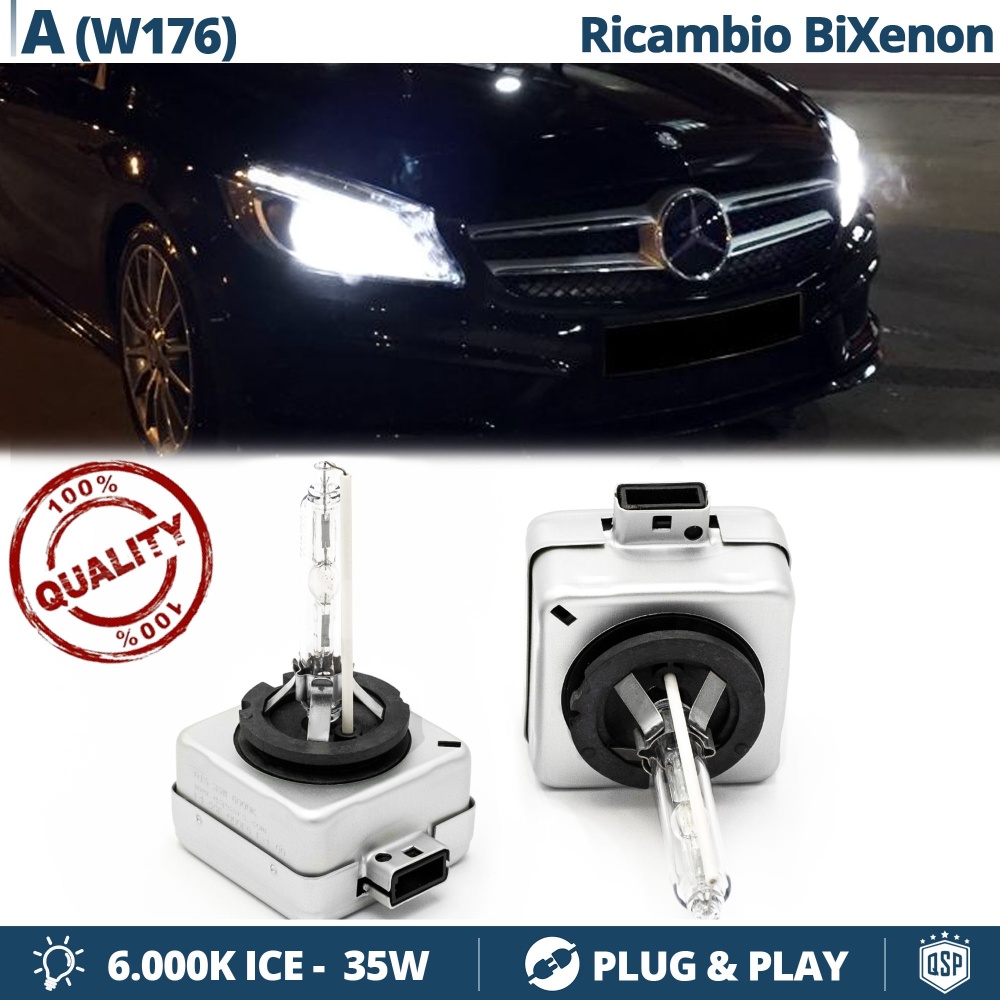 2x Bombillas Bi-Xenon D1S de Repuesto para MERCEDES CLASE A W176 Luz 6.000K Blanco Frio Lámpara 35W