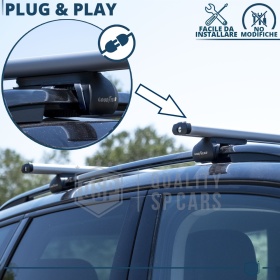 Barras de Techo de Aluminio para Ssangyong Korando GOODYEAR Carga 90KG con Doble Cerradura Antirrobo