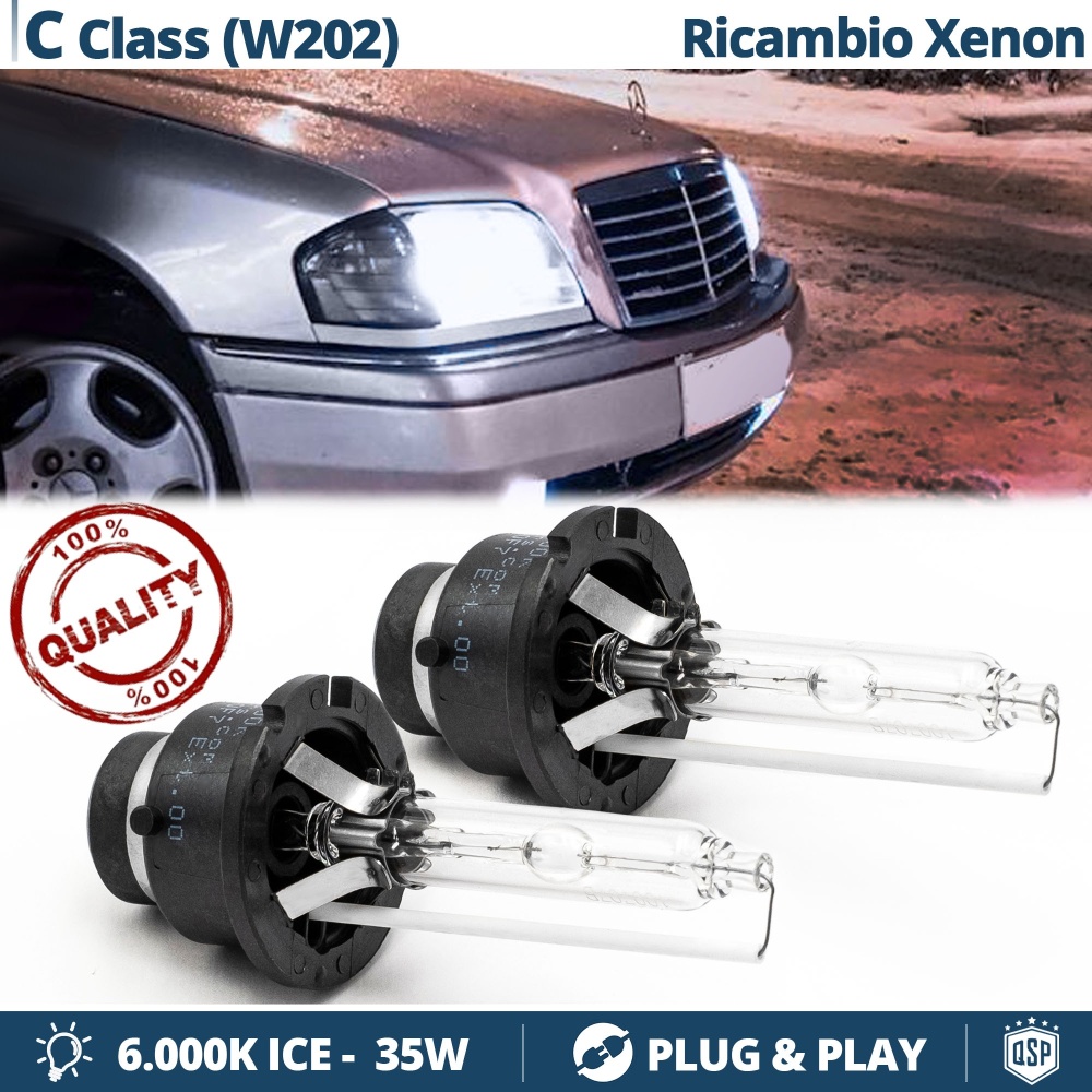 2x Bombillas Xenon D2S-D2R de Repuesto para MERCEDES CLASE C W202 Luz 6.000K Blanco Frio 35W