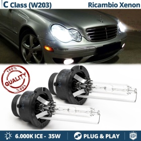 2x Bombillas Xenon D2S-D2R de Repuesto para MERCEDES CLASE C W203 Luz 6.000K Blanco Frio Lámpara 35W