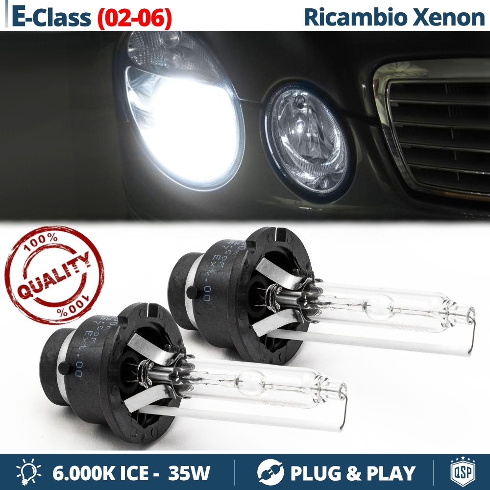 Coppia Lampadine di Ricambio Bi-Xenon D2S per MERCEDES CLASSE E (W211) 02-06 Luci Bianco Ghiaccio 6000K 35W