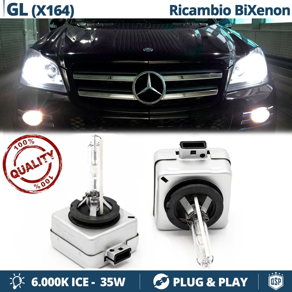 2x Bombillas Bi-Xenon D1S de Repuesto para MERCEDES CLASE GL (X164) Luz 6.000K Blanco Frio Lámpara 35W