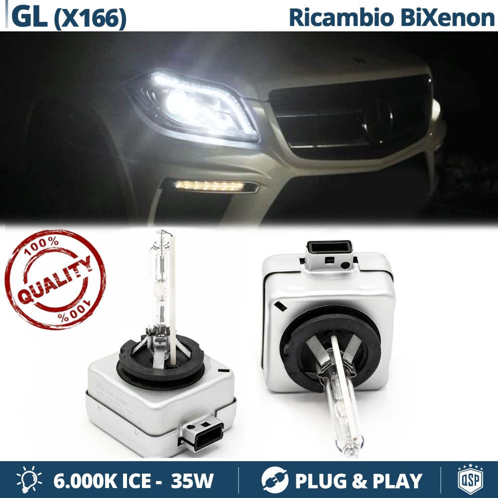 2x Bombillas Bi-Xenon D1S de Repuesto para MERCEDES CLASE GL (X166) Luz 6.000K Blanco Frio Lámpara 35W