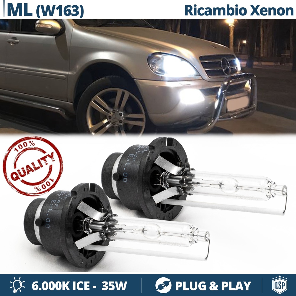 2x Bombillas Xenon D2S de Repuesto para MERCEDES ML (W163) Luz 6.000K Blanco Frio Lámpara 35W
