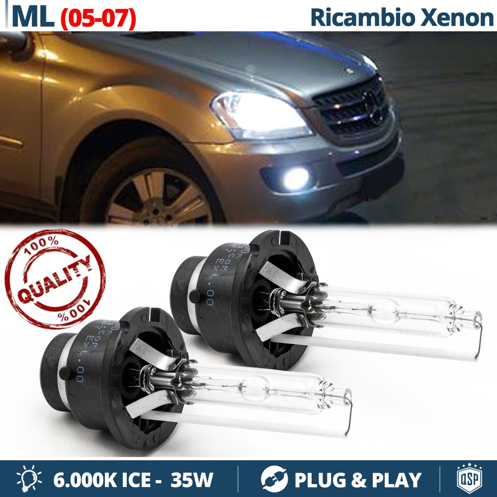 2x Bombillas Bi-Xenon D2S de Repuesto para MERCEDES ML (W164) 05-07 Luz 6.000K Blanco Frio Lámpara 35W