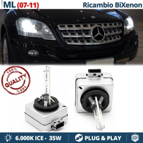 2x Bombillas Bi-Xenon D1S de Repuesto para MERCEDES ML (W164) FACELIFT 2007-2011 Luz 6.000K Blanco Frio Lámpara 35W