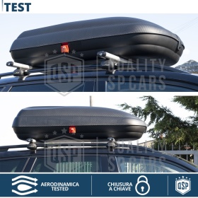 COFRE 320LT + BARRAS de Techo GOODYEAR para Ford Mondeo SW con Cerradura Antiarrobo