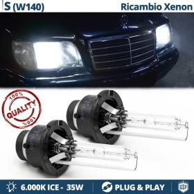 2x Bombillas Xenon D2S de Repuesto para MERCEDES CLASE S (W140) Luz 6.000K Blanco Frio Lámpara 35W