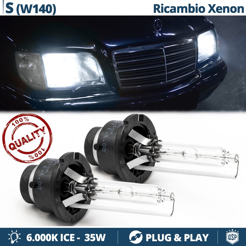 2x D2S Xenon Replacement Bulbs for MERCEDES S CLASS (W140) HID 6.000K White Ice 35W 2x D2S Xenon Replacement Bulbs for MERCEDES S CLASS (W140) HID 6.000K White Ice 35W